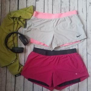 Lot of 2 pairs of 2-in-1 dri-fit Nike shorts